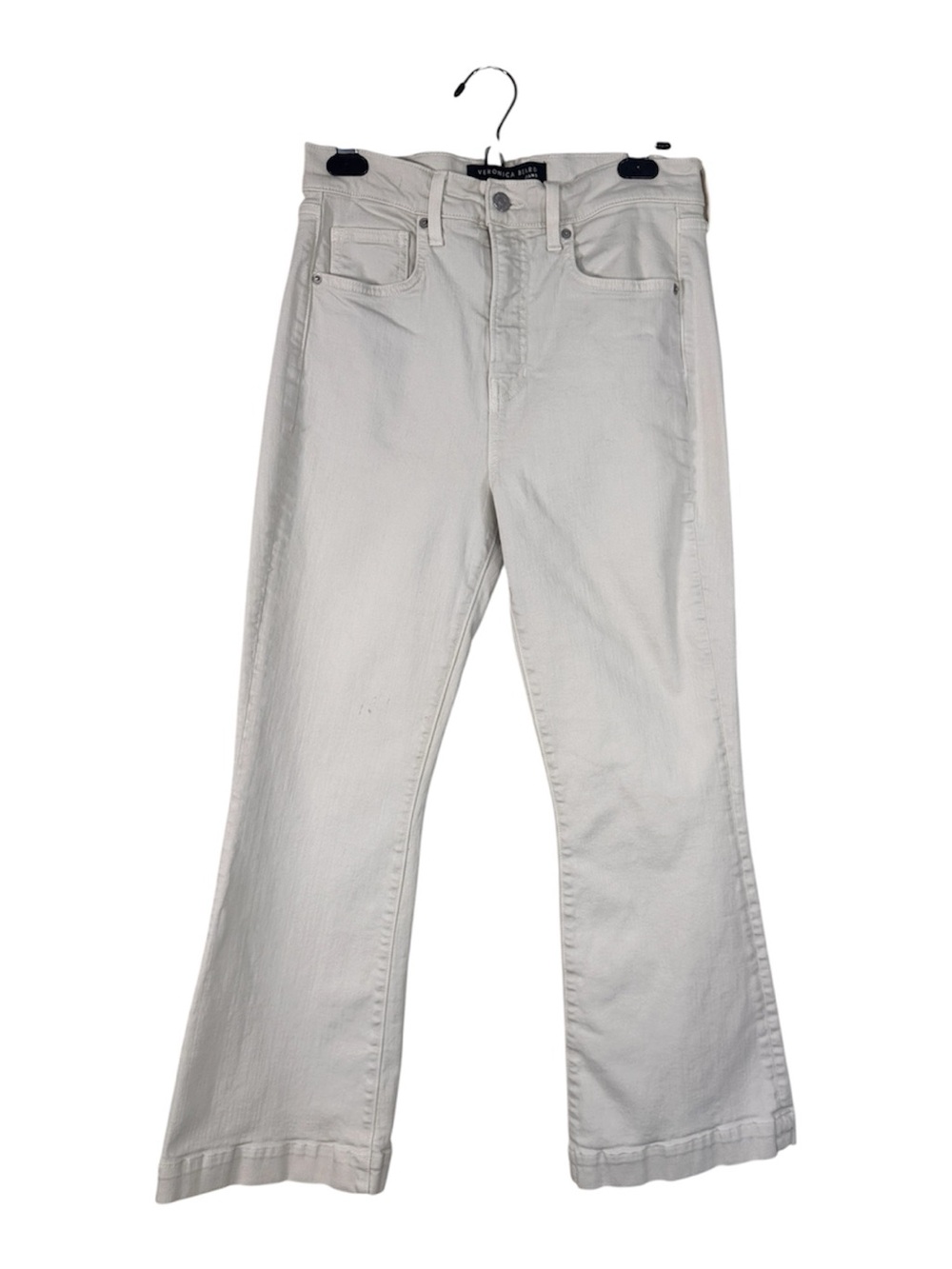 Veronica Beard Cream Carson Ankle Flare High Rise Jeans Womens 30 Casual Denim